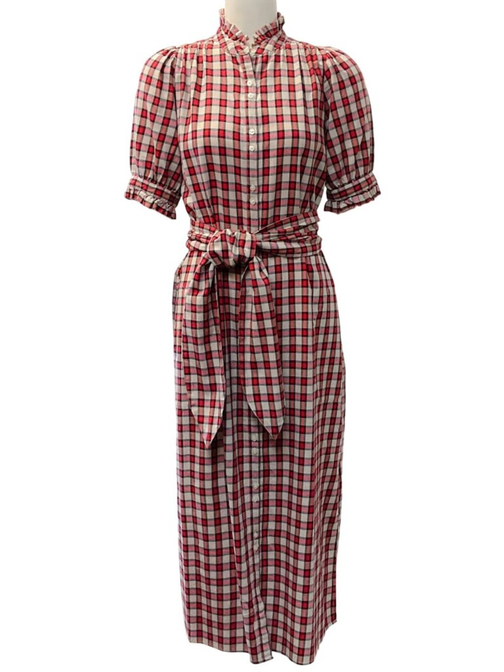 The Great Red / Ivory Picnic Plaid Cedar Dress